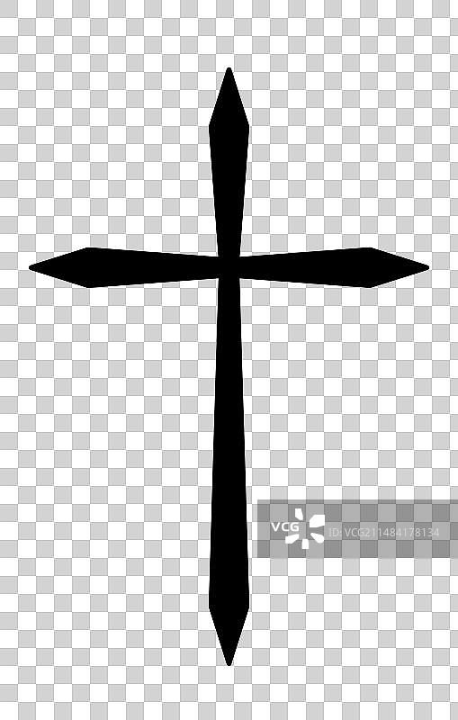 基督教十字架黑白剪影图片素材