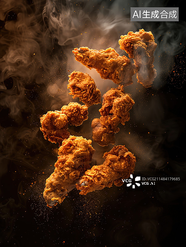 【AI数字艺术】黑色背景下的火灾特写镜头图片素材