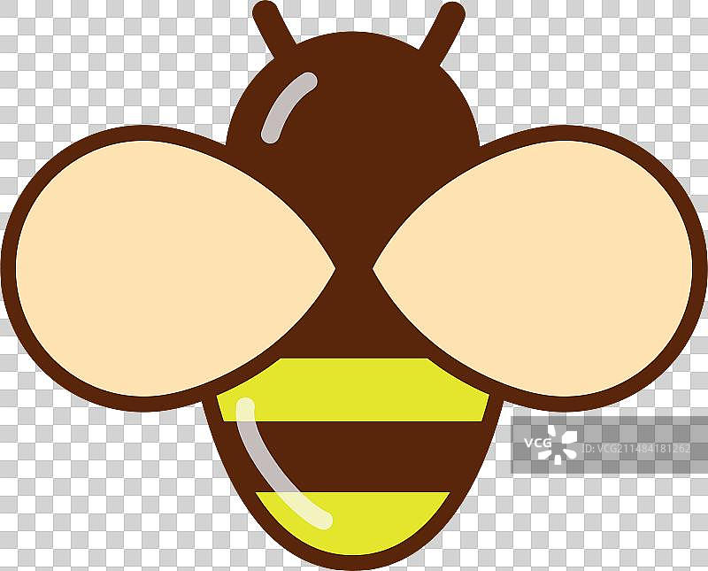 彩色和黑白卡通蜜蜂Logo设计图片素材