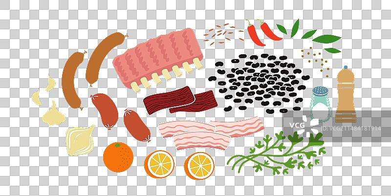巴西黑豆炖肉新鲜食材图片素材