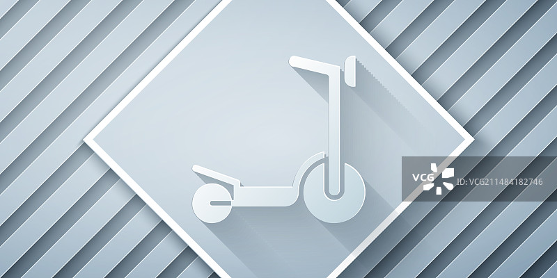 剪纸儿童滑板车图标图片素材