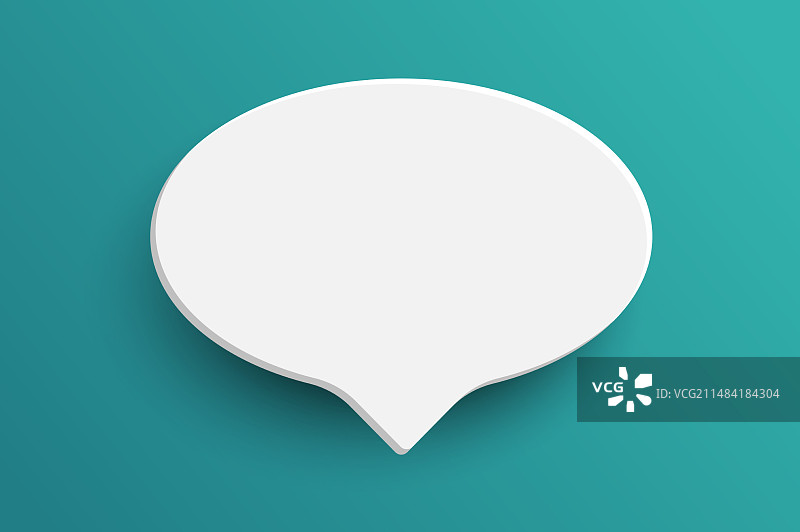 绿色背景上的白色椭圆语音气泡图片素材