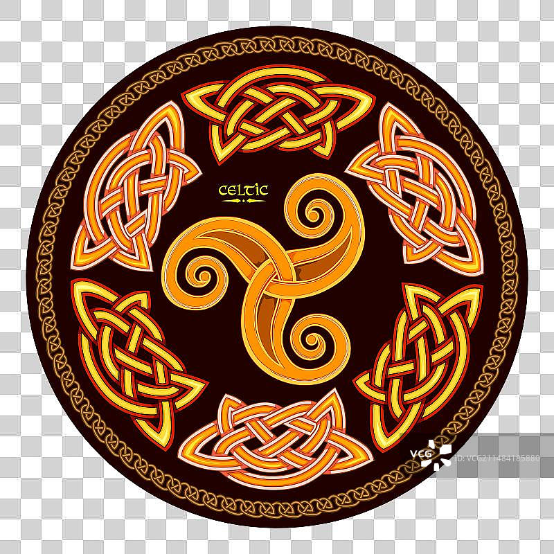 三股涓流凯尔特螺旋装饰凯尔特结图片素材
