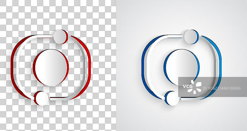 灰色背景上的剪纸太阳系图标图片素材