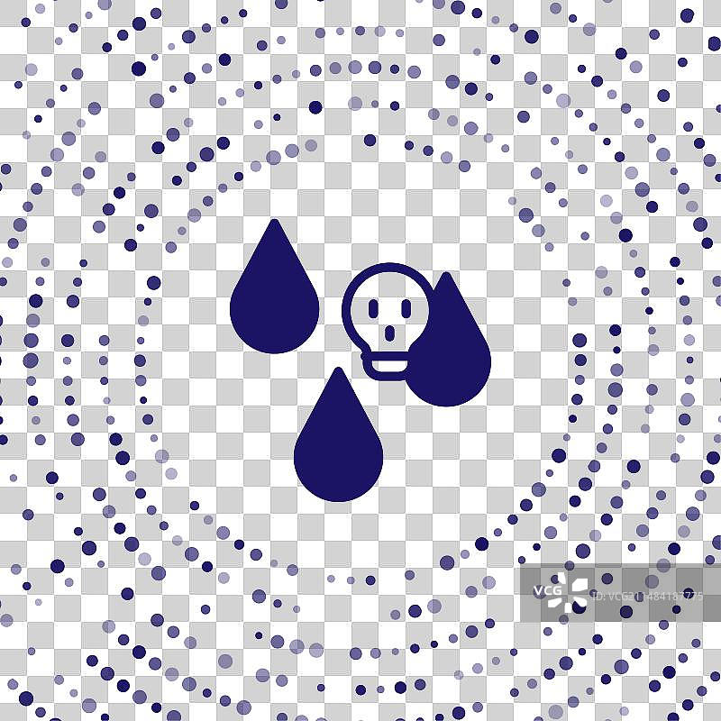 蓝色酸雨和放射性云朵图标图片素材