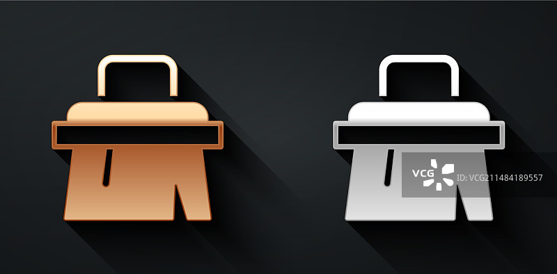 金色和银色桑拿刷图标图片素材