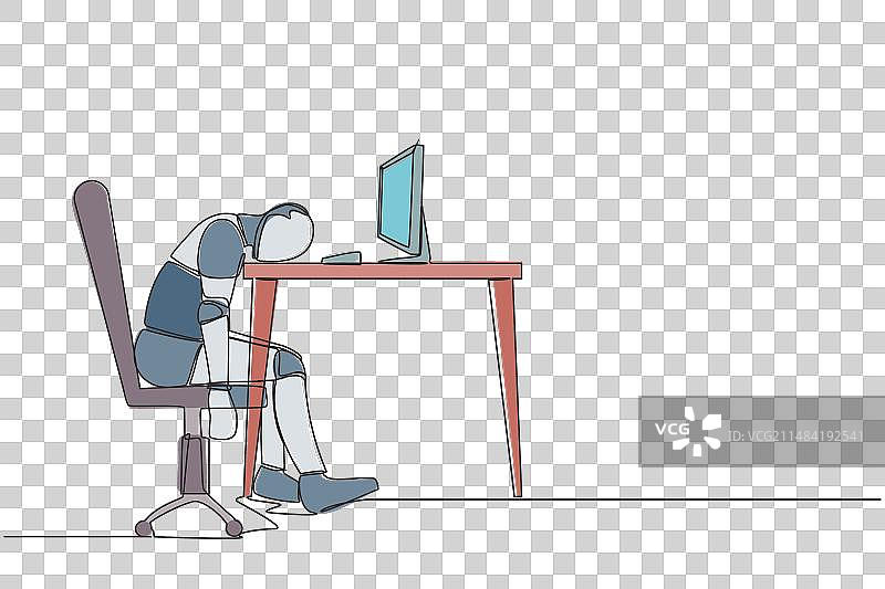 疲惫的病人单线画图片素材