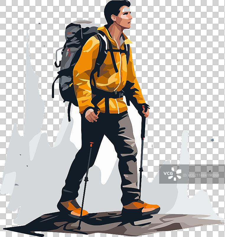 背着背包徒步或跋涉的徒步者图片素材