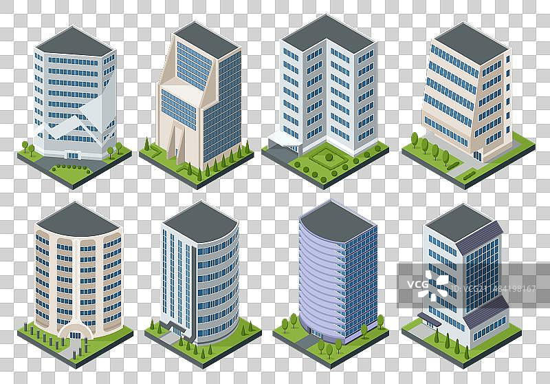 2.5D风格的办公室或商务中心图片素材