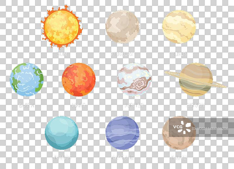 卡通太阳系行星图片素材