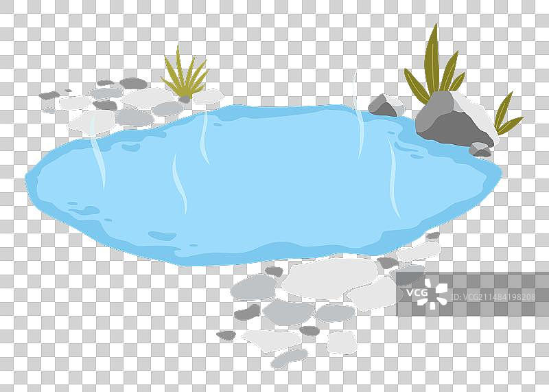 日式户外温泉池图片素材