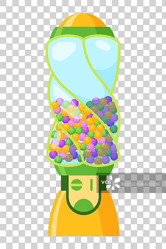 透明圆形玻璃的泡泡糖机图标图片素材