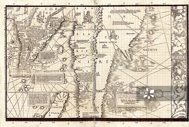 瓦尔德泽米勒《航海图》，1516年图片素材