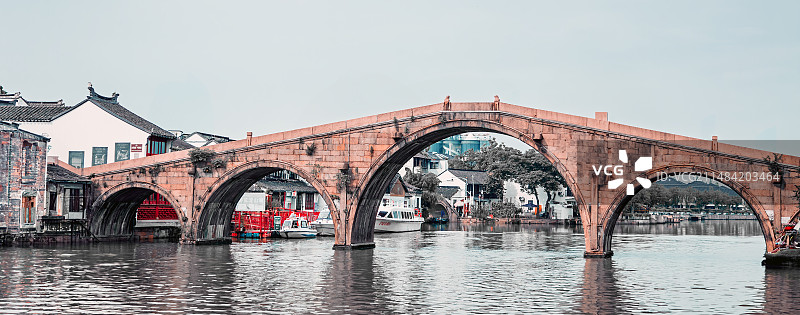 文物古迹｜上海·青浦区｜朱家角古镇（淀浦河、放生桥、上海申窑、游艇码头）图片素材
