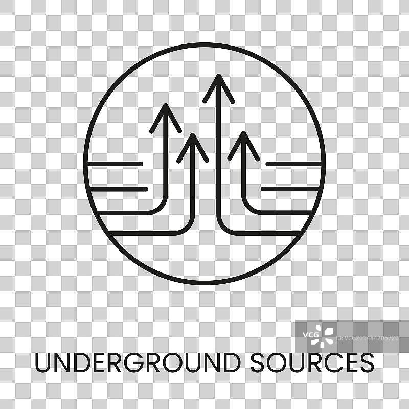 地下水源线概念图标图片素材