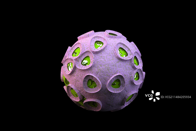 网格蛋白笼格结构示意图图片素材