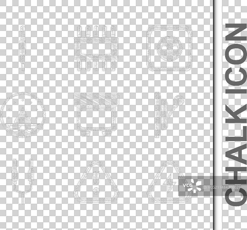 三角形高压感叹号保险丝套装图片素材