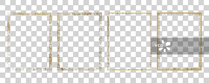 白色背景上的金色复古相框图片素材