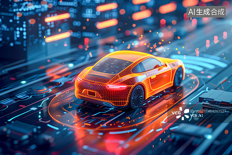 【AI数字艺术】自动驾驶的车辆图片素材