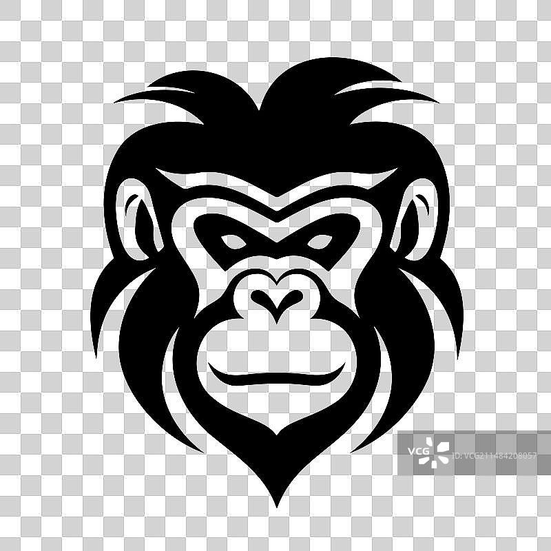 黑白色猴头标志和剪贴画图片素材