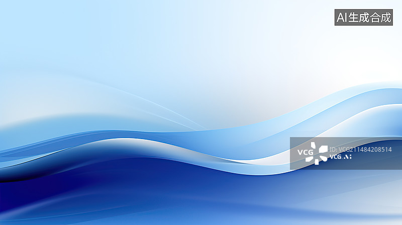 【AI数字艺术】蓝色抽象线条背景图片素材