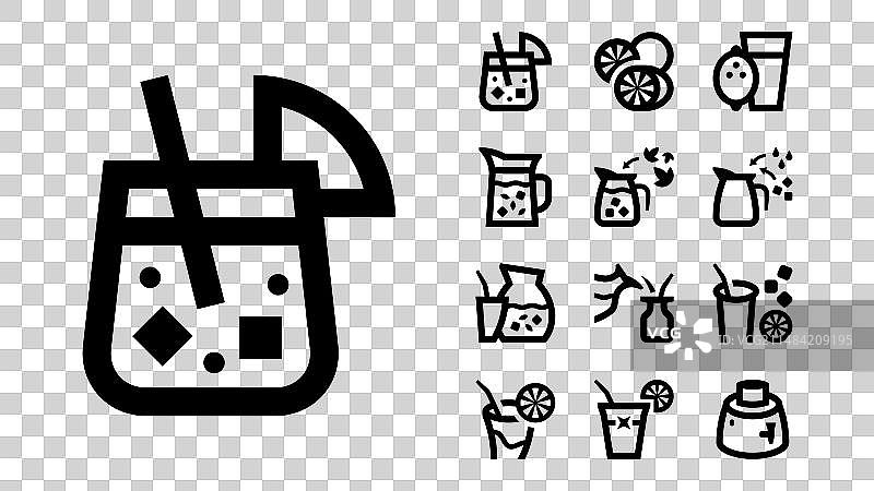 柠檬水轮廓图标图片素材