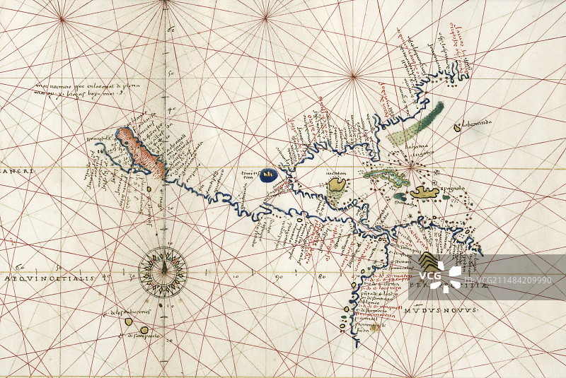 16世纪40年代的北美洲海图图片素材