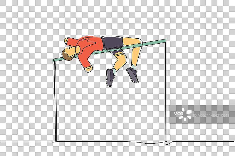 残疾人单线连续画图片素材