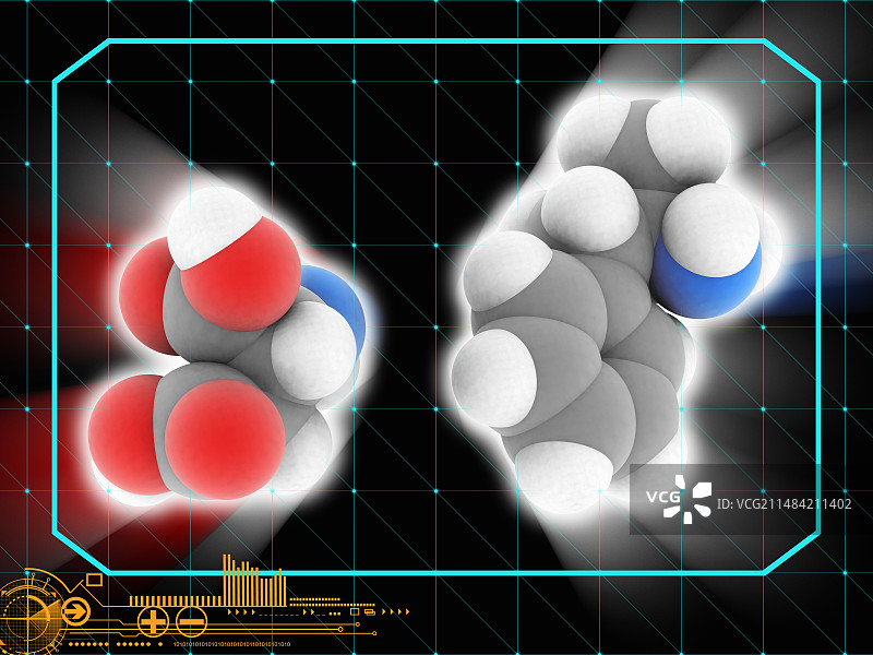 苯丙胺天冬氨酸药物分子图片素材