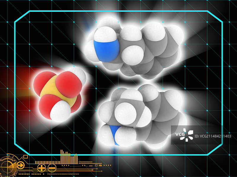 硫酸苯丙胺药物分子图片素材