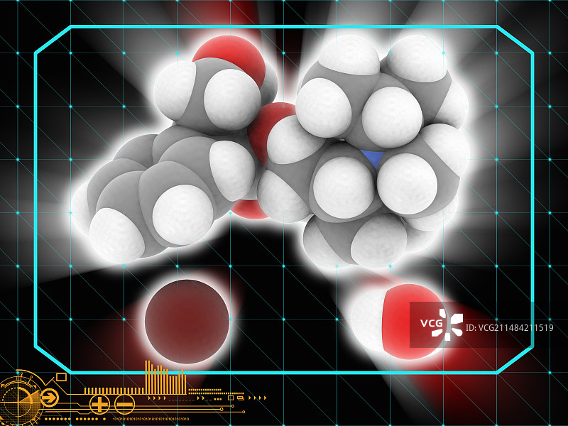 异丙托溴铵水合物药物分子图片素材