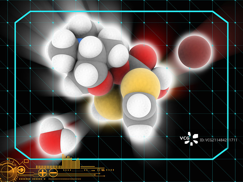 一水合溴化噻托溴铵药物分子图片素材