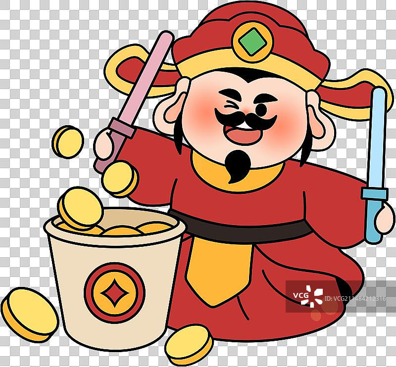 中国可爱神仙线条插画免抠素材图片素材