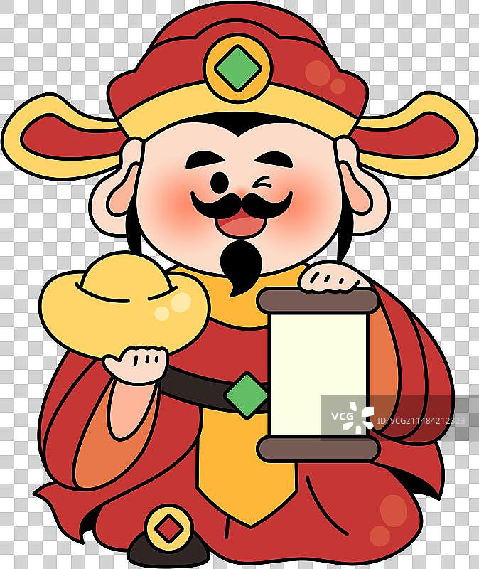 中国可爱神仙线条插画免抠素材图片素材