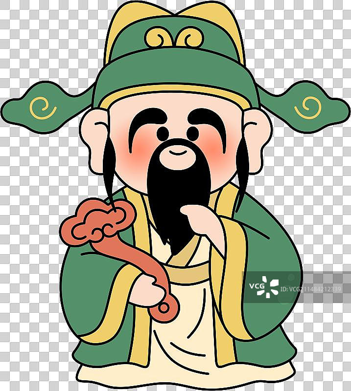 中国可爱神仙线条插画免抠素材图片素材