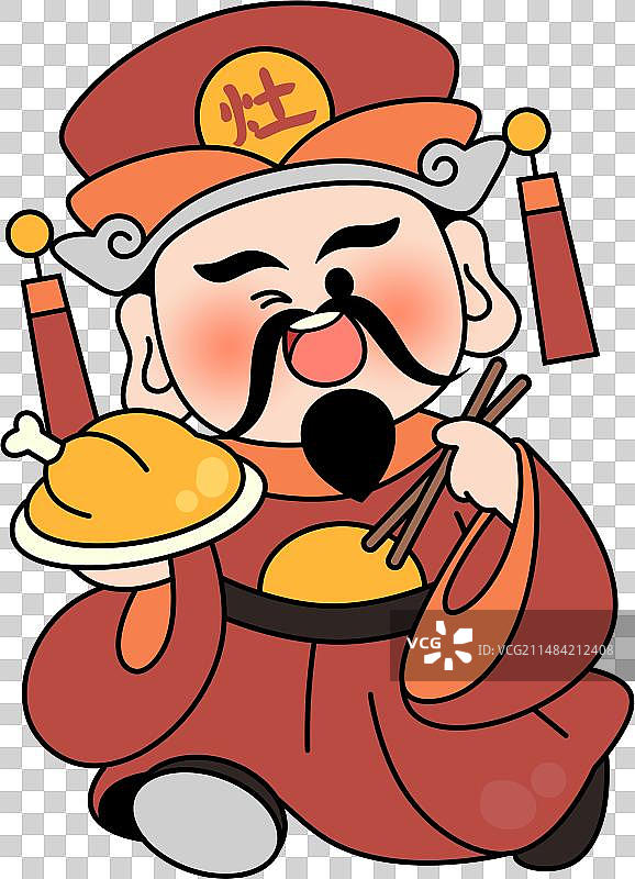中国可爱神仙线条插画免抠素材图片素材