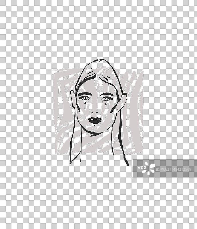 手绘抽象图形线条艺术图片素材