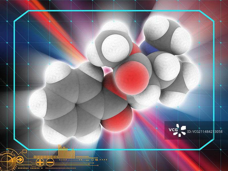 古柯碱药物分子图片素材