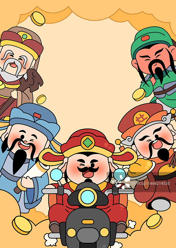 可爱描边神仙插画海报图片素材