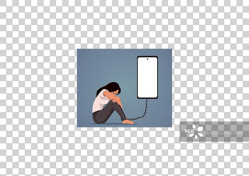 因互联网社交媒体而痛苦的沮丧女人图片素材