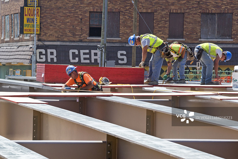 美国底特律的立交桥施工图片素材