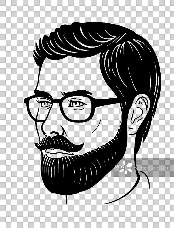 留着胡子、有发型的男人图片素材