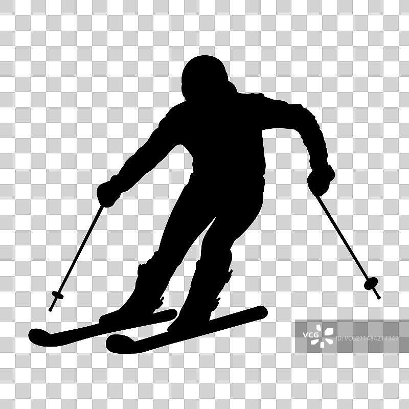 滑雪者剪影图片素材
