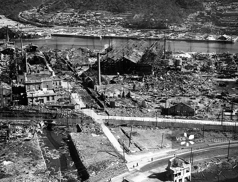 原子弹摧毁，长崎，1945年图片素材