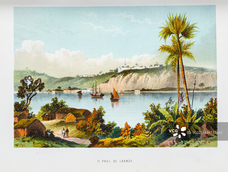 罗安达港，1854年图片素材