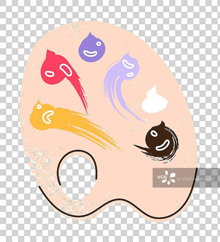 混合颜料的调色板图片素材