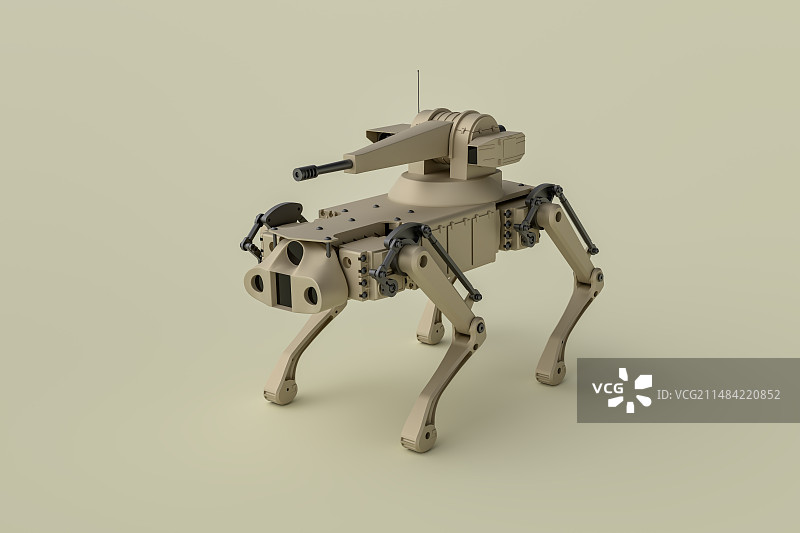 军用_机器人_机器狗_机枪图片素材