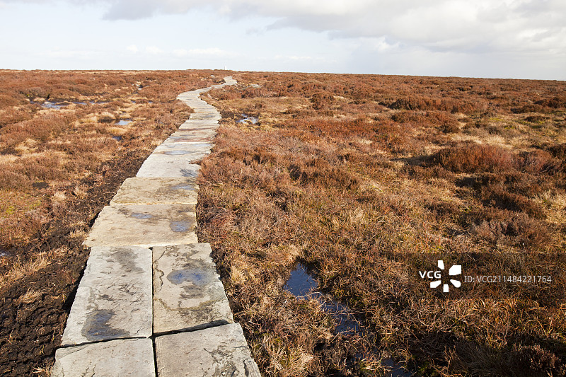 泥炭地上的石路图片素材