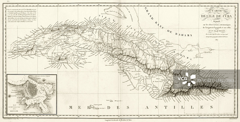 1820年古巴地图图片素材
