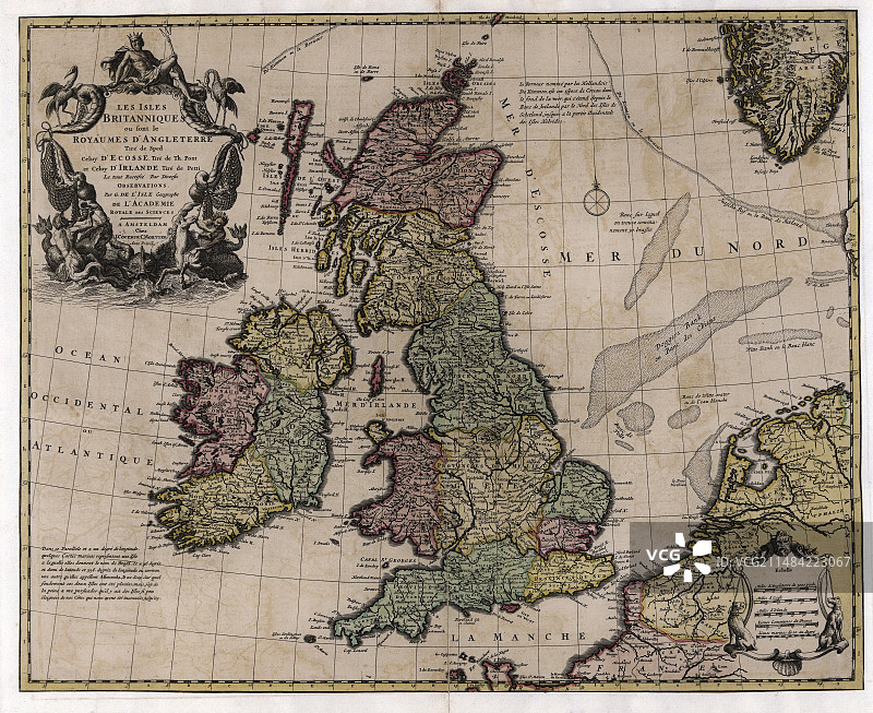 18世纪不列颠群岛地图图片素材